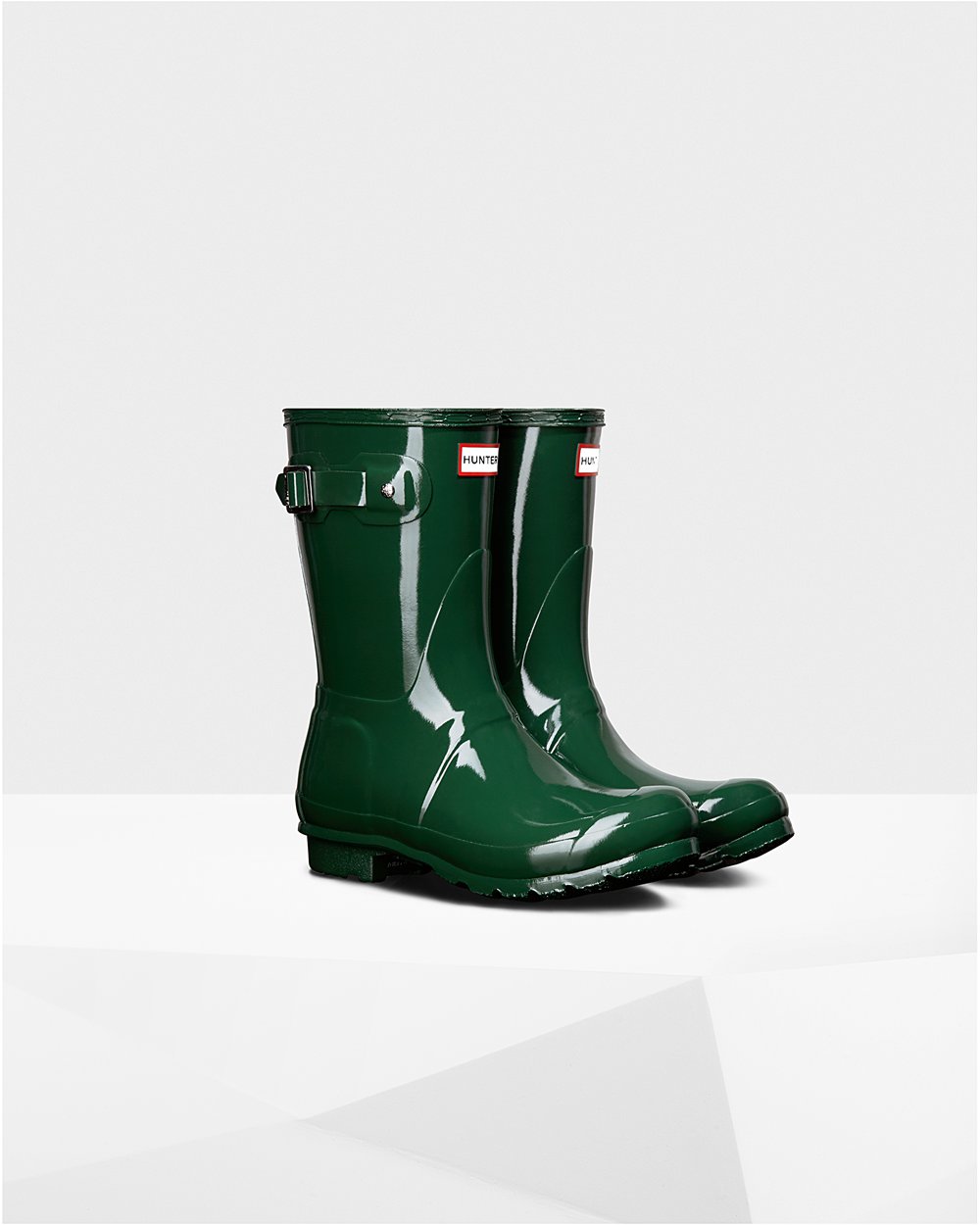 Hunter Original Gloss For Women - Short Rain Boots Green | India JOAUM0452